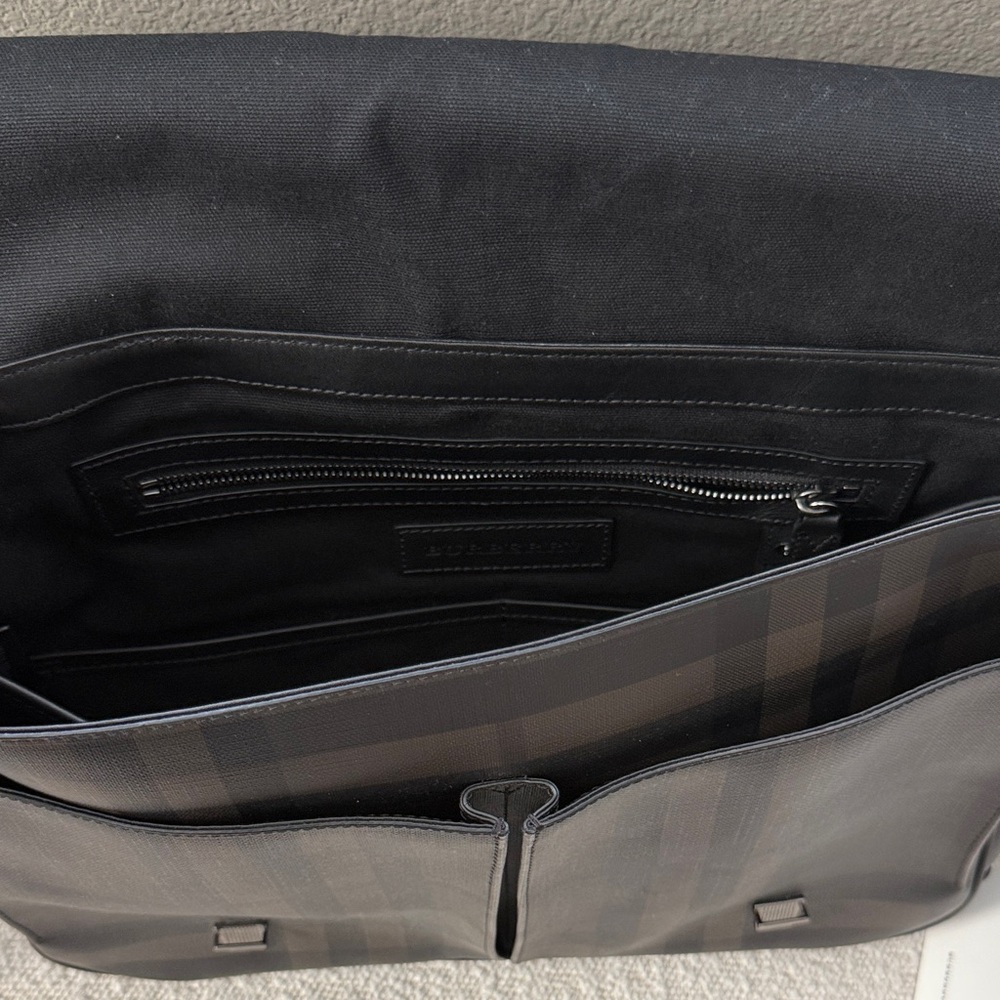 Burberry Black and Brown Checkered Messenger Bag - Picture 4 of 7